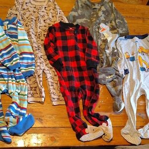 Carter's Red and Black Plaid Kids Footie